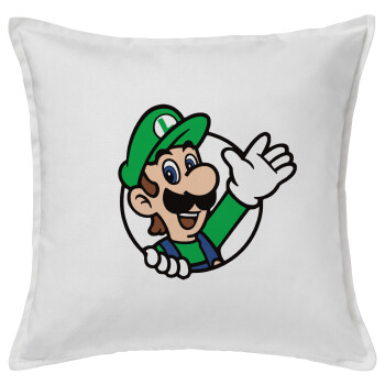 Super mario Luigi win, Sofa cushion White 50x50cm includes filling