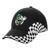 Adult Ultimate BLACK RACING Cap, (100% COTTON DRILL, ADULT, UNISEX, ONE SIZE)