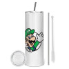 Eco friendly stainless steel tumbler 600ml, with metal straw & cleaning brush