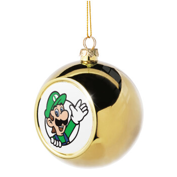 Super mario Luigi win, Golden Christmas tree ball ornament 8cm