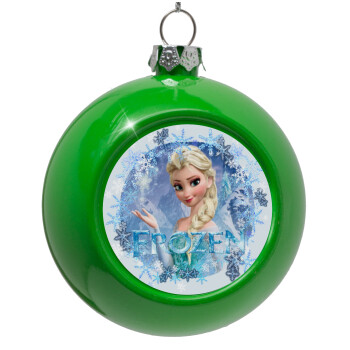 Frozen Elsa, Green Christmas tree ornament bauble 8cm