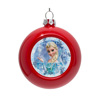 Frozen Elsa, Red Christmas tree ornament bauble 8cm