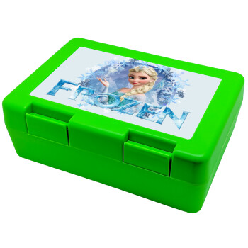 Frozen Elsa, Children's cookie container GREEN 185x128x65mm (BPA free plastic)