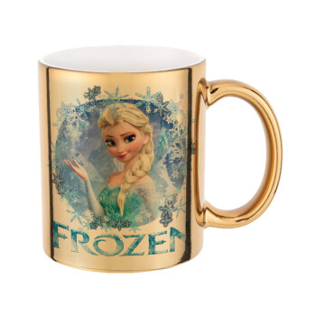 Frozen Elsa, Mug ceramic, gold mirror, 330ml