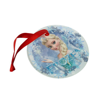 Frozen Elsa, Christmas ornament glass 9cm