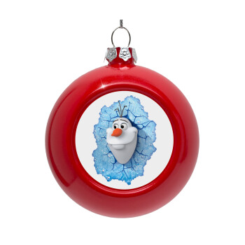 Frozen Olaf, Red Christmas tree ornament bauble 8cm