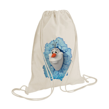 Frozen Olaf, Backpack bag GYMBAG natural (28x40cm)