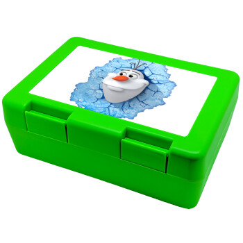 Frozen Olaf, Children's cookie container GREEN 185x128x65mm (BPA free plastic)