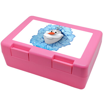 Frozen Olaf, Children's cookie container PINK 185x128x65mm (BPA free plastic)