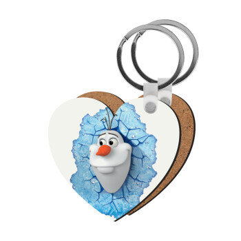 Frozen Olaf, Μπρελόκ Ξύλινο καρδιά MDF