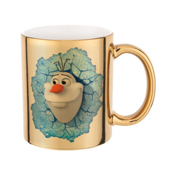 Frozen Olaf, Κούπα κεραμική, χρυσή καθρέπτης, 330ml