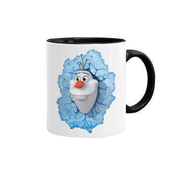 Frozen Olaf, Mug colored black, ceramic, 330ml