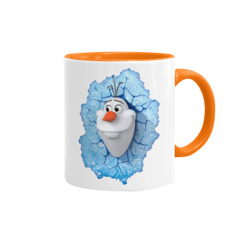 Frozen Olaf, Mug colored orange, ceramic, 330ml