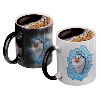 Frozen Olaf, Κούπα Μαγική, κεραμική, 330ml που αλλάζει χρώμα με το ζεστό ρόφημα