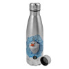 Metallic water bottle, stainless steel, 750ml