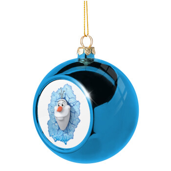 Frozen Olaf, Blue Christmas tree ball ornament 8cm