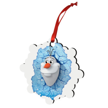 Frozen Olaf, Χριστουγεννιάτικο στολίδι snowflake ξύλινο 7.5cm