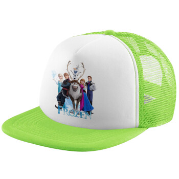 Frozen, Adult Soft Trucker Hat with Mesh GREEN/WHITE (POLYESTER, ADULT, ONE SIZE)