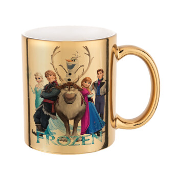 Frozen, Mug ceramic, gold mirror, 330ml