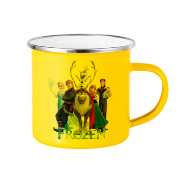 Frozen, Yellow Enamel Metallic Cup 360ml