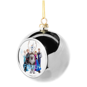 Frozen, Silver 8cm Christmas tree ball ornament