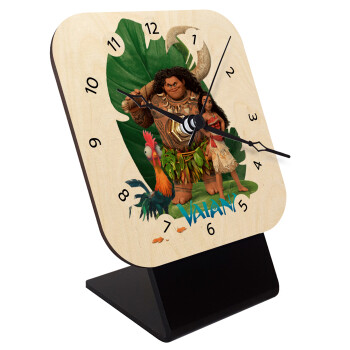 Vaiana, Quartz Table clock in natural wood (10cm)