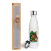 Easter candle, metallic white thermos bottle (500ml) & aromatic flat candle (30cm) (GRAY)