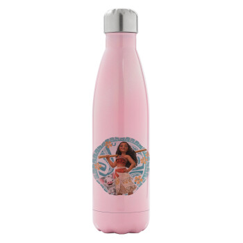 Moana, Metal mug thermos Pink Iridiscent (Stainless steel), double wall, 500ml