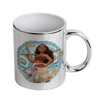 Moana, Mug ceramic, silver mirror, 330ml