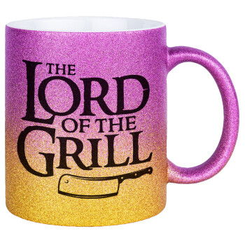 The Lord of the Grill, Κούπα Χρυσή/Ροζ Glitter, κεραμική, 330ml