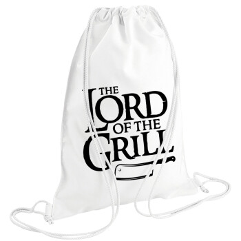 The Lord of the Grill, Backpack pouch GYMBAG white (28x40cm)