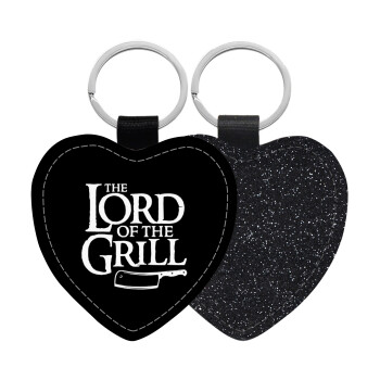 The Lord of the Grill, Μπρελόκ PU δερμάτινο glitter καρδιά ΜΑΥΡΟ