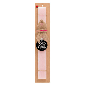 The Lord of the Grill, Easter Set, wooden keychain & scented flat Easter candle (30cm) (PINK)