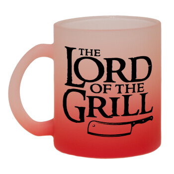 The Lord of the Grill, Κούπα γυάλινη δίχρωμη με βάση το κόκκινο ματ, 330ml