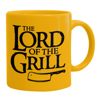 The Lord of the Grill, Ceramic coffee mug yellow, 330ml