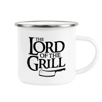 The Lord of the Grill, Metallic enamel cup white 360ml