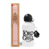 Easter Set, metallic aluminum bottle (500ml) & aromatic flat Easter candle (30cm) (PINK)