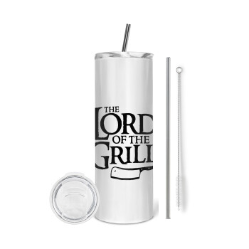 The Lord of the Grill, Eco friendly ποτήρι θερμό (tumbler) από ανοξείδωτο ατσάλι 600ml, με μεταλλικό καλαμάκι & βούρτσα καθαρισμού