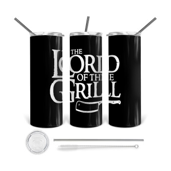 The Lord of the Grill, Tumbler ποτήρι θερμό από ανοξείδωτο ατσάλι 600ml, με μεταλλικό καλαμάκι & βούρτσα καθαρισμού