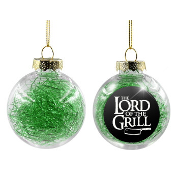 The Lord of the Grill, Transparent Christmas tree ball ornament with green filling 8cm