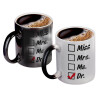 Color changing magic Mug, ceramic, 330ml when adding hot liquid inside, the black colour desappears (1 pcs)