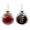 Transparent Christmas tree ball ornament with red filling 8cm