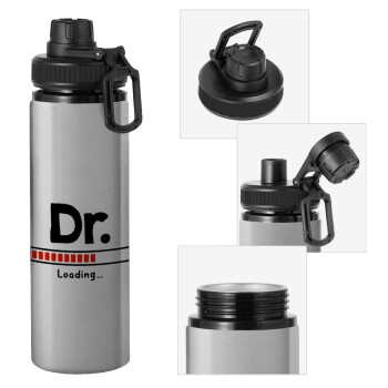 DR. Loading..., Metallic water bottle with safety cap, 850ml aluminum