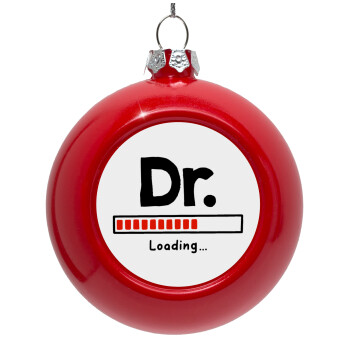 DR. Loading..., Red Christmas tree ornament bauble 8cm