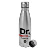 Metallic water bottle, stainless steel, 750ml