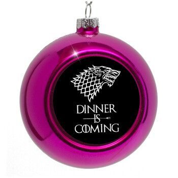 Dinner is coming (GOT), Purple Christmas tree ornament bauble 8cm