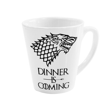 Dinner is coming (GOT), Κούπα κωνική Latte Λευκή, κεραμική, 300ml