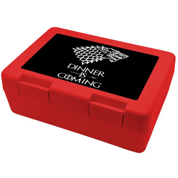 Dinner is coming (GOT), Children's cookie container RED 185x128x65mm (BPA free plastic)