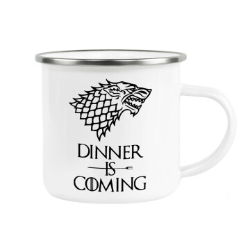 Dinner is coming (GOT), Metallic enamel cup white 360ml