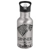 Metallic Silver with straw (500ml)